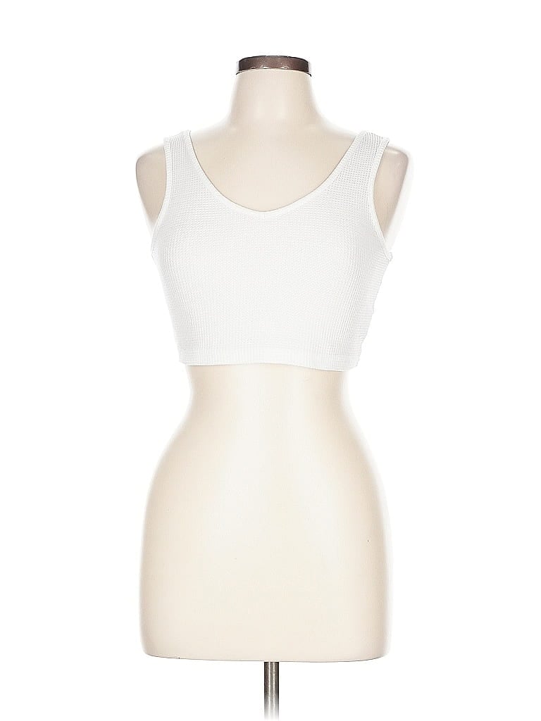 Pre-owned Unbranded Tank Top White Strapless Neckline Tops