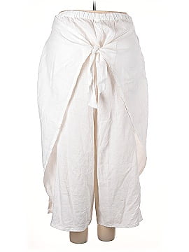 Lands' End 100% Linen White Linen Pants Size 3X