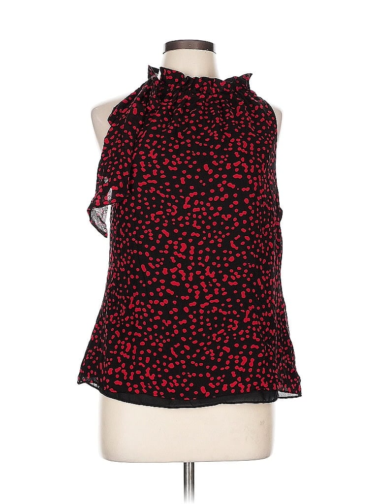Pre-owned Michael Michael Kors Sleeveless Silk Top Red Halter Neckline Tops