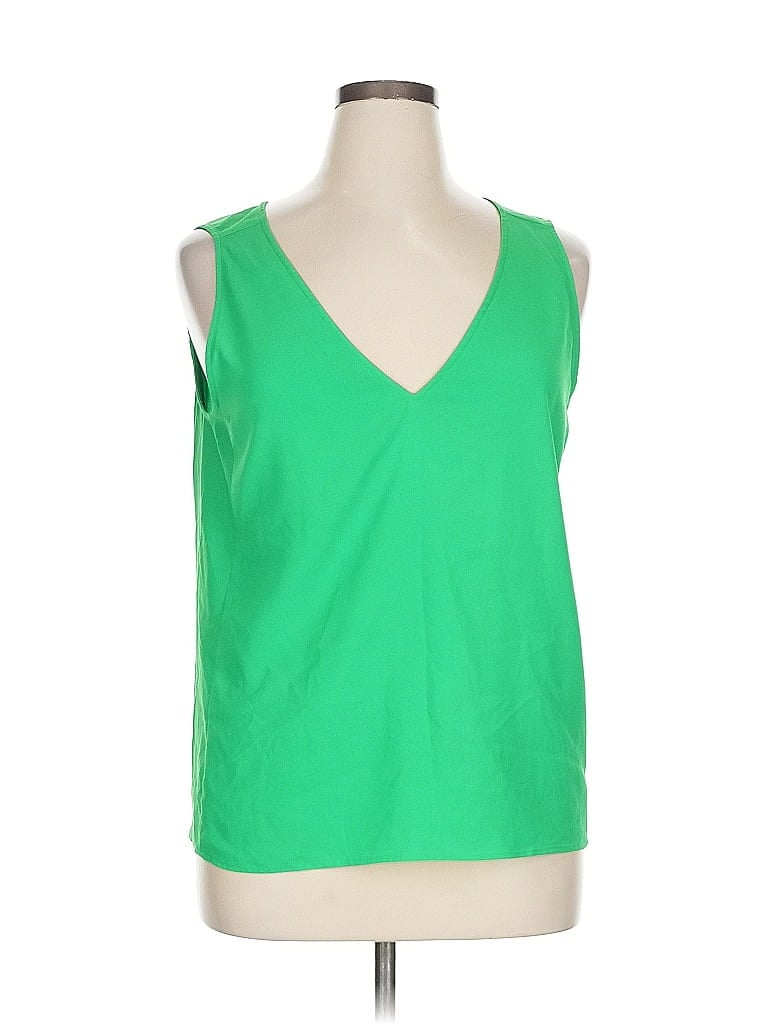 Pre-owned Nordstrom Sleeveless Top Green V Neck Tops