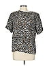 Notations Animal Print Silver Tan Short Sleeve Blouse Size L (estimated) - photo 1