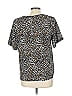 Notations Animal Print Silver Tan Short Sleeve Blouse Size L (estimated) - photo 2
