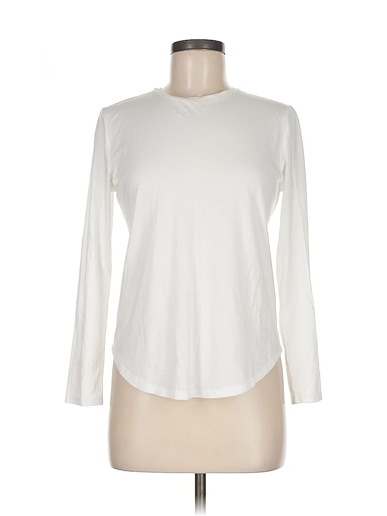 Pre-owned Ann Taylor Long Sleeve T-shirt In White