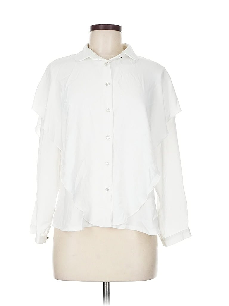Pre-owned Assorted Brands 3/4 Sleeve Blouse In White
