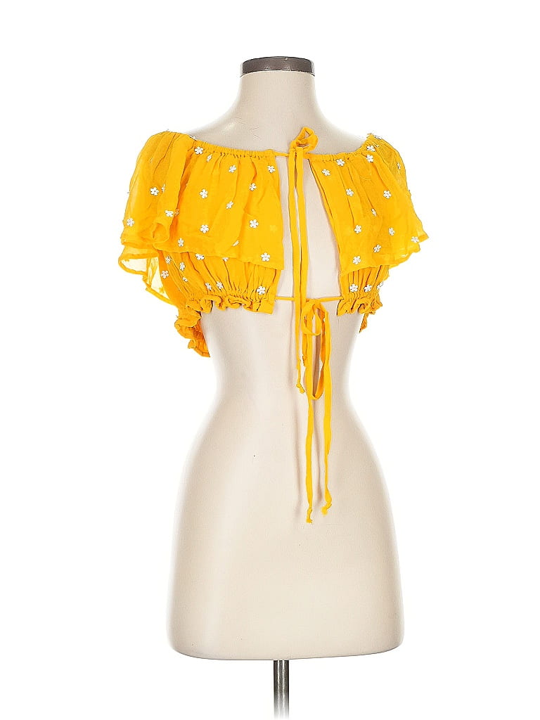 Pre-owned Beach Riot Sleeveless Blouse In Yellow