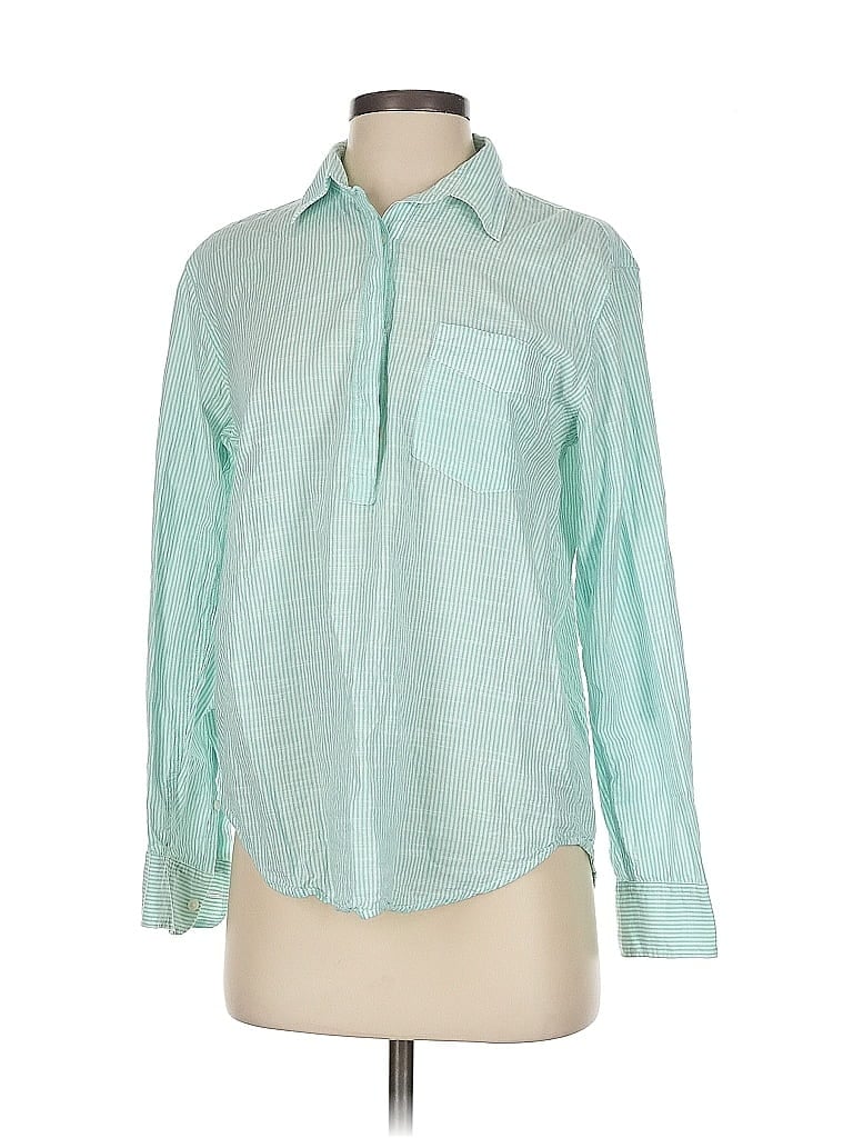 Pre-owned Gap Long Sleeve Button Down Shirt In Green