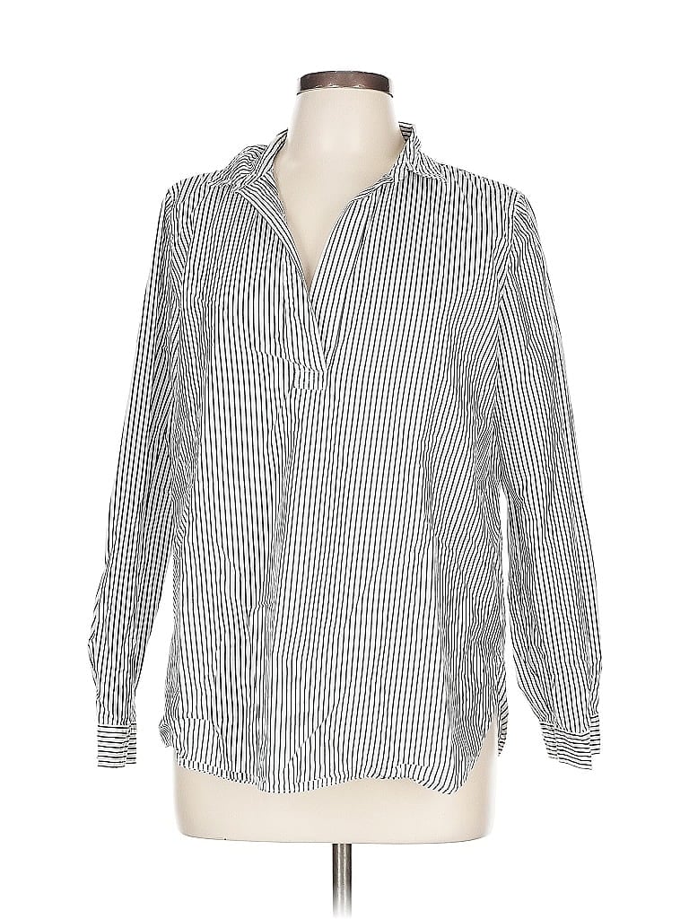 Pre-owned J.crew Factory Store Long Sleeve Button Down Shirt In Silver