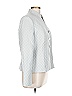 Le Suit 100% Polyester Argyle Silver Blue Blazer Size 10 - photo 3