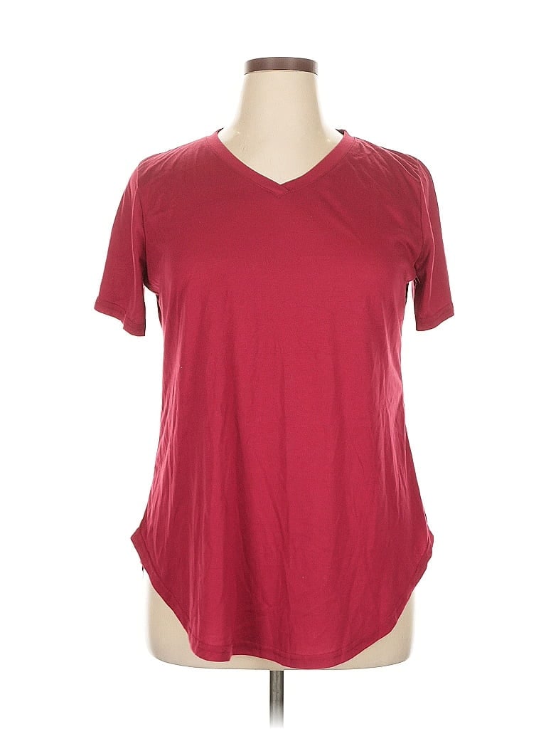 Pre-owned Unbranded Short Sleeve T-shirt In Burgundy