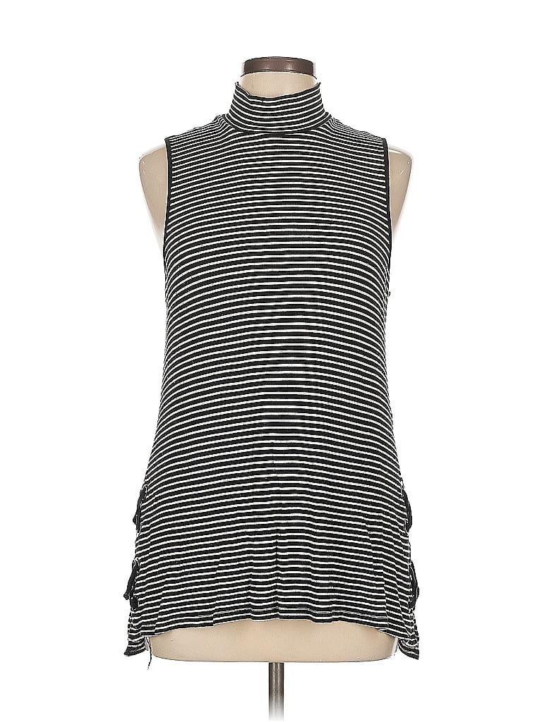 Pre-owned Cable & Gauge Sleeveless Top Black High Neck Tops