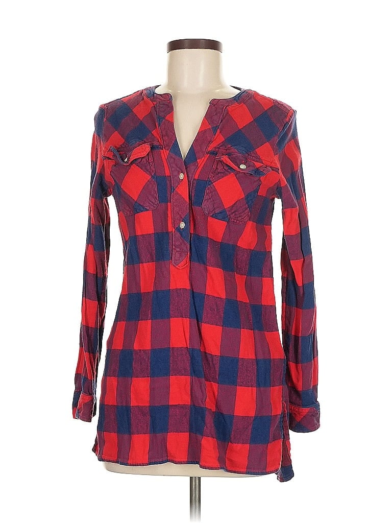 Pre-owned Gap Long Sleeve Button Down Shirt In Red