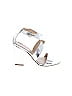 J.Crew Metallic Silver Heels Size 6 1/2 - photo 1