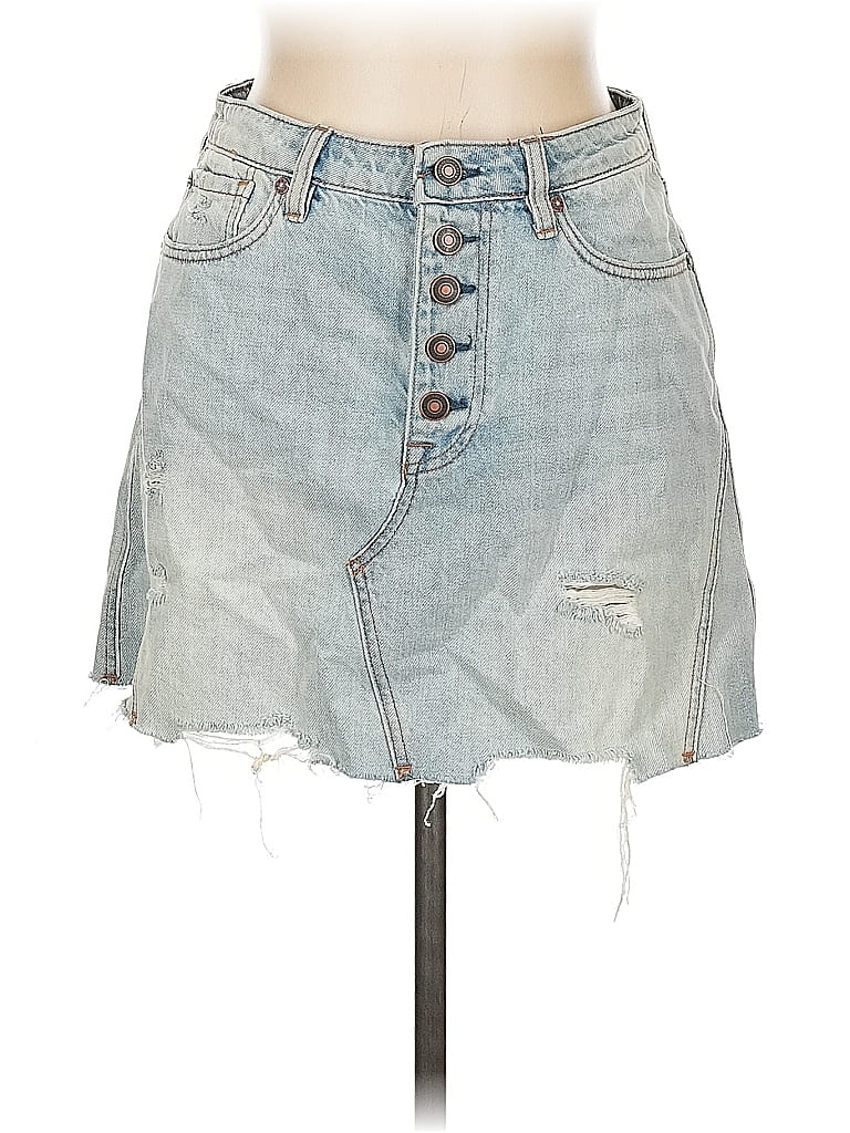 Pre-owned We The Free Denim Skirt In Blue