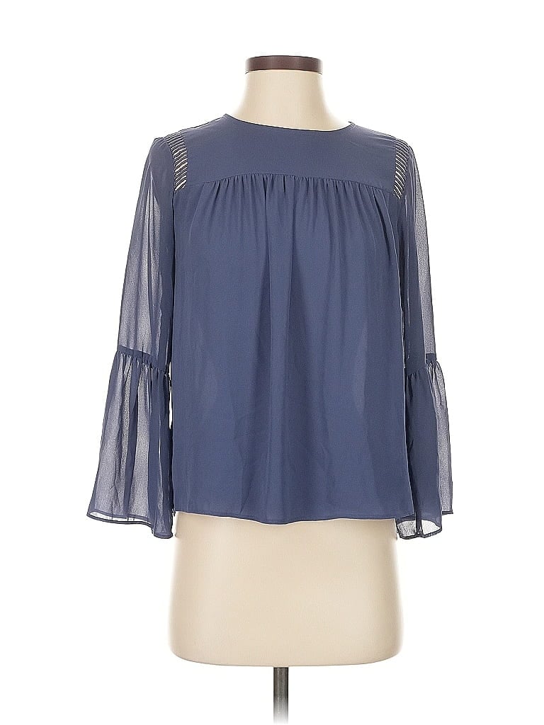 Pre-owned Ann Taylor Loft 3/4 Sleeve Blouse In Blue