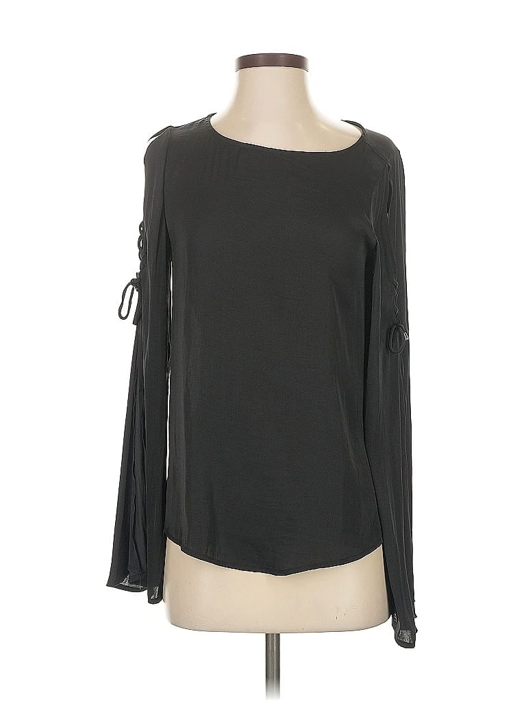 Pre-owned Naked Zebra Long Sleeve Blouse In Black