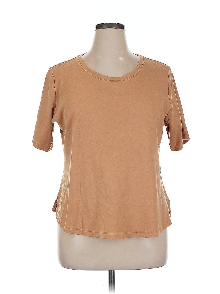 Pre-owned Isaac Mizrahi Live Short Sleeve T-shirt In Brown