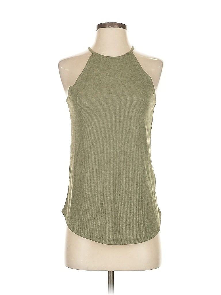 Pre-owned Pull & Bear Sleeveless Top Green Halter Neckline Tops