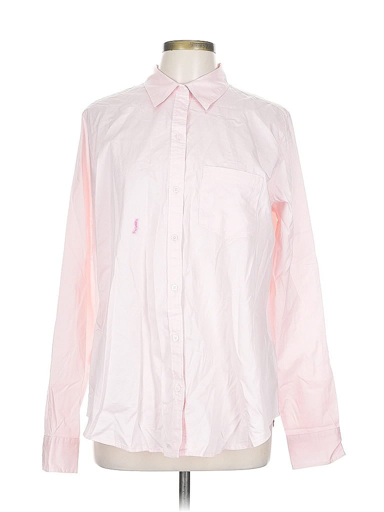 Old Navy Long Sleeve Button Down Shirt In Pink