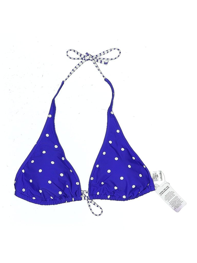 Pre-owned Venus Swimsuit Top Blue Polka Dots Pattern Swimwear