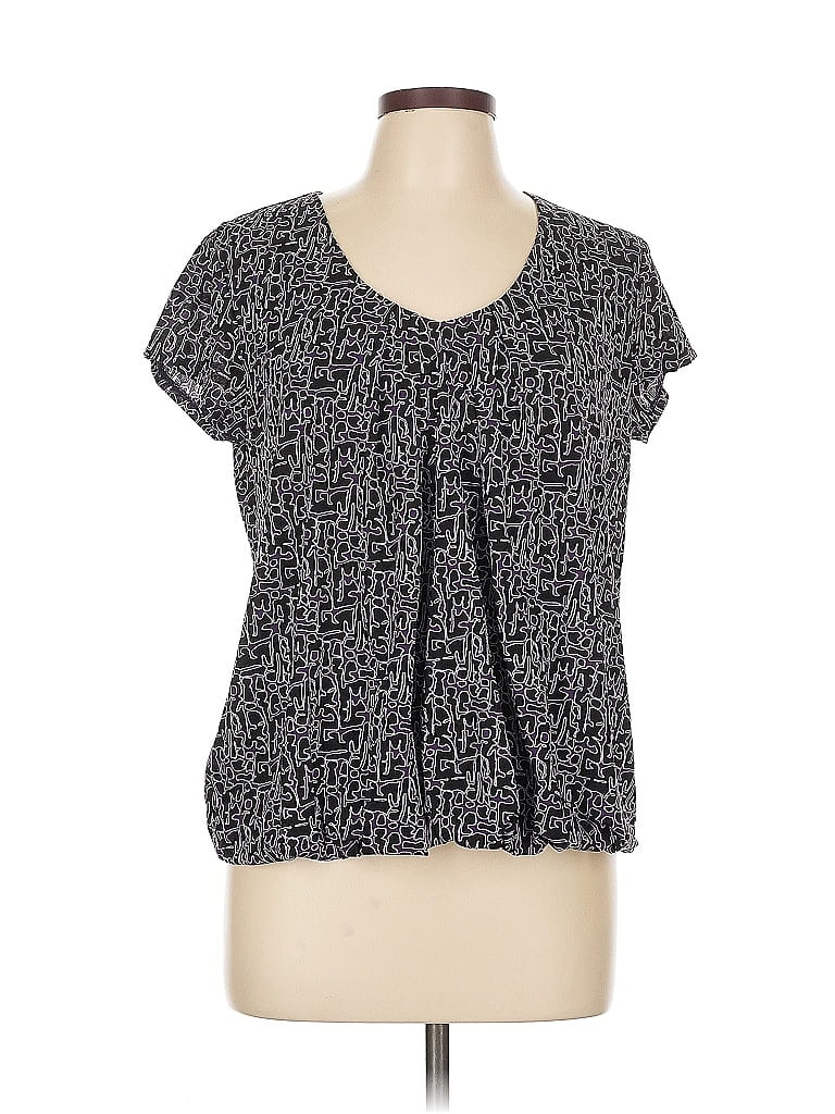 Pre-owned Worthington Short Sleeve Blouse In Gray