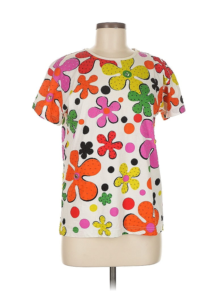 Pre-owned Adrienne Vittadini Short Sleeve T-shirt In White