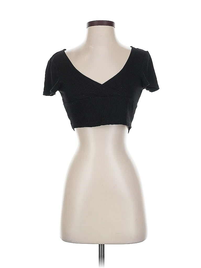 Pre-owned Cider Short Sleeve Top Black Sweetheart Neckline Tops
