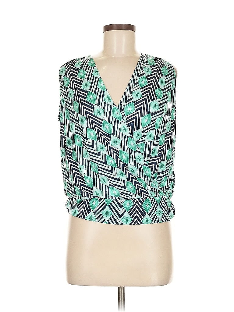 Click to view more detailed imagery on our partner's website Pre-owned Veronica M Tank Top Green Plunge Neckline Tops