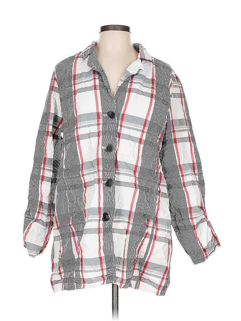 Pre-owned Liv 3/4 Sleeve Blouse In Gray