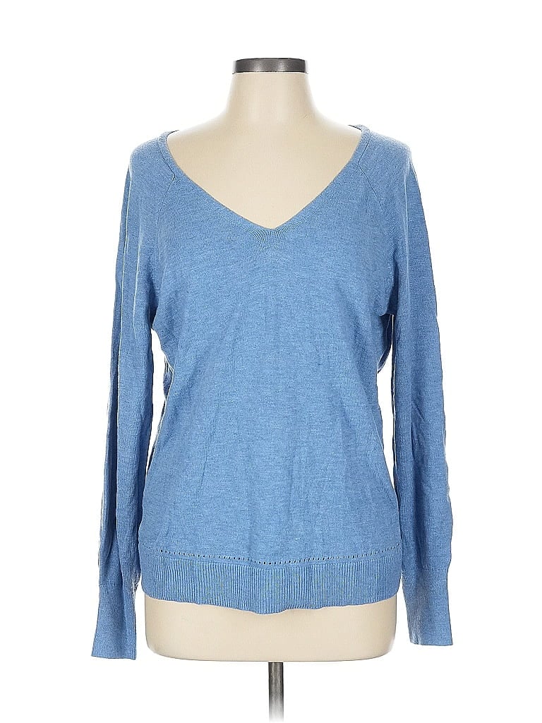 Pre-owned Ann Taylor Loft Pullover Sweater In Blue