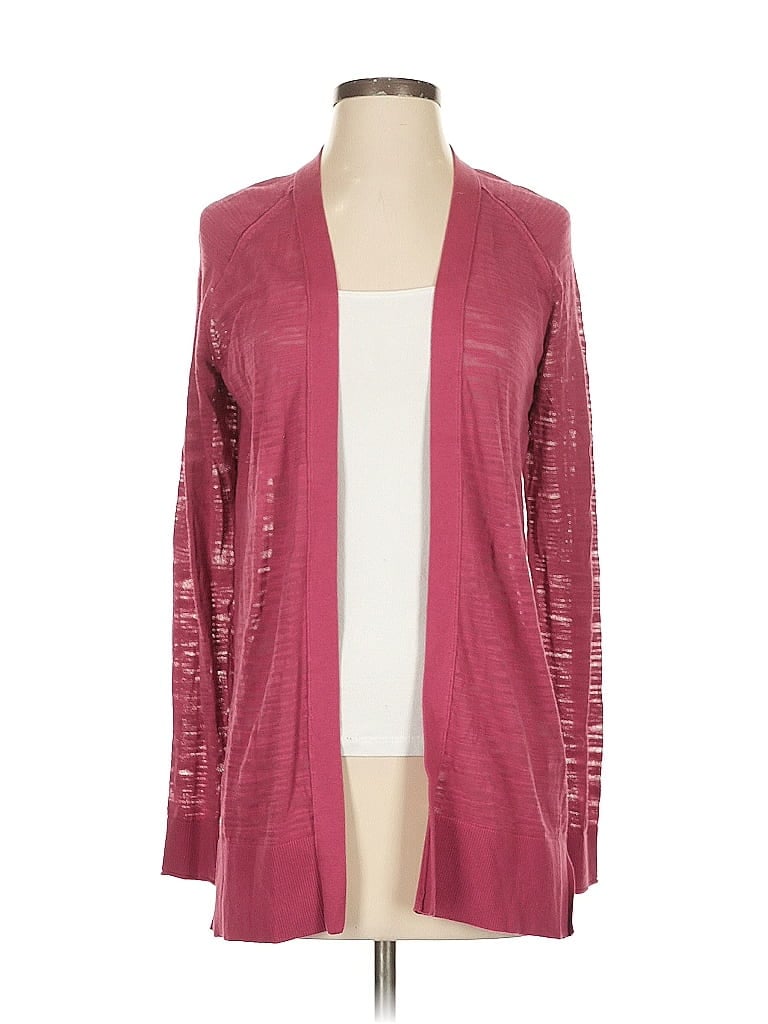 Pre-owned Ann Taylor Loft Cardigan Sweater In Burgundy