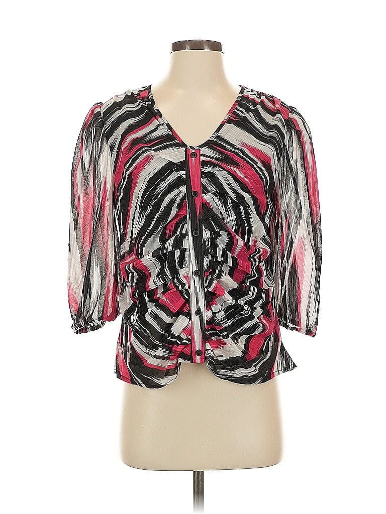 Pre-owned Alove Story A...love Story 3/4 Sleeve Blouse In Pink
