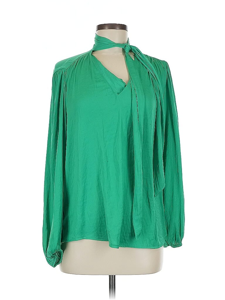 Pre-owned Rachel Zoe Long Sleeve Blouse In Green