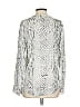 Soft Joie 100% Rayon Animal Print Silver Long Sleeve Blouse Size S - photo 2