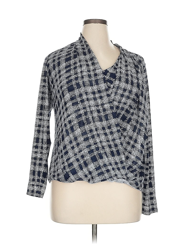 Click to view more detailed imagery on our partner's website Pre-owned Alfani 3/4 Sleeve Blouse In Gray