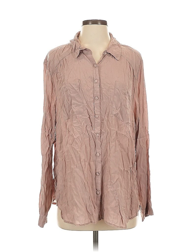 Pre-owned Torrid Long Sleeve Button Down Shirt In Brown
