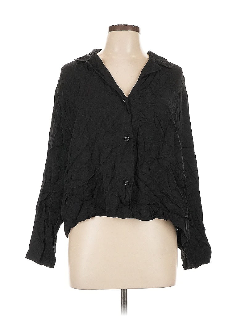 H&M Pre-owned 3/4 Sleeve Blouse In Black