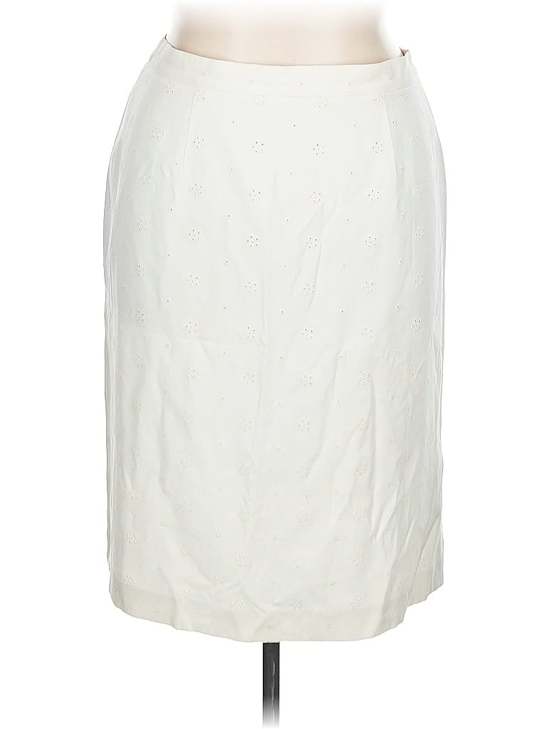 Pre-owned Sag Harbor Formal Skirt In White