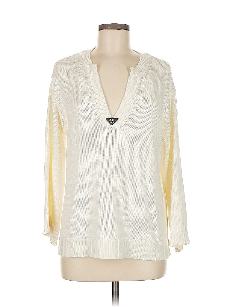 Pre-owned White House Black Market Pullover Sweater In White