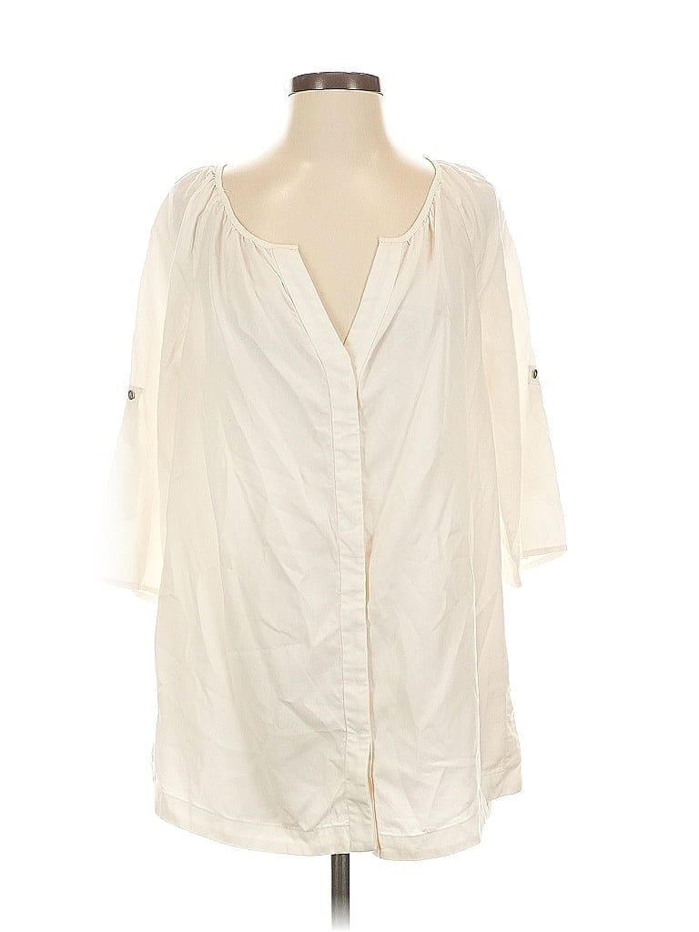 Pre-owned W By Worth 3/4 Sleeve Blouse In White