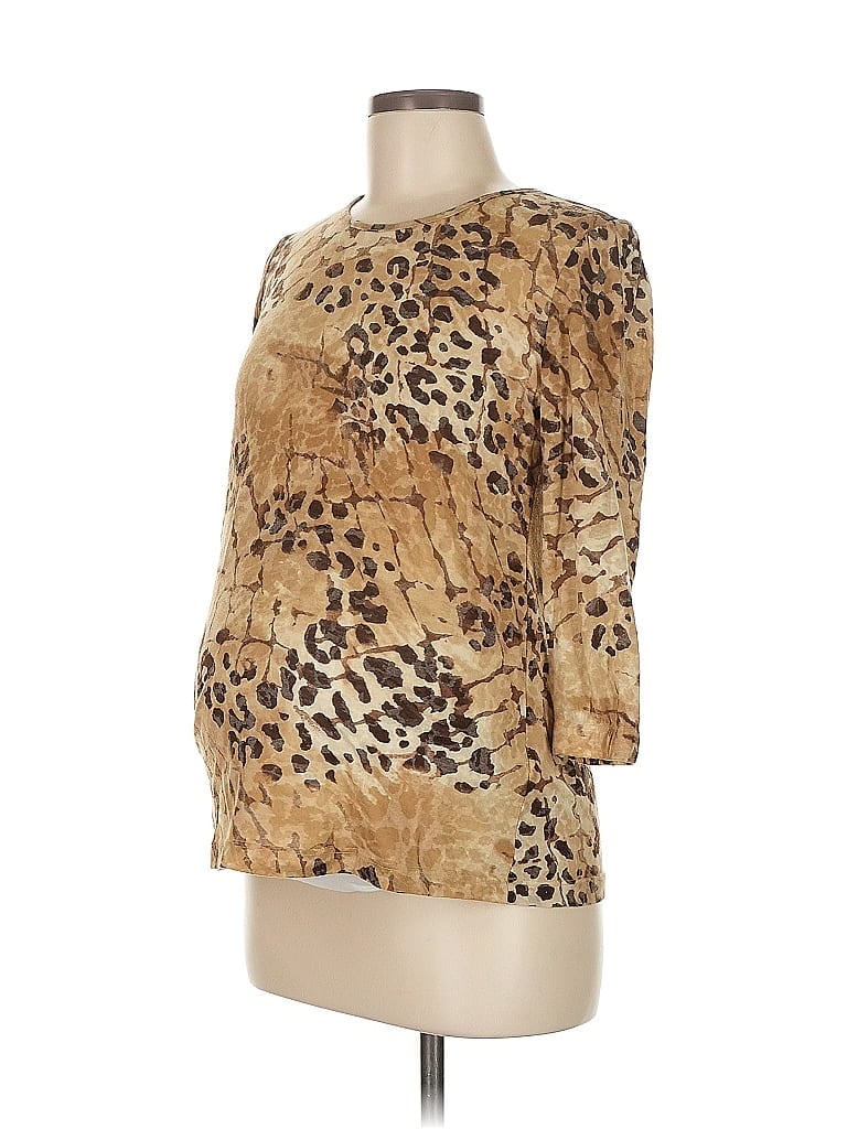 Pre-owned Rosie Pope 3/4 Sleeve Blouse In Gold