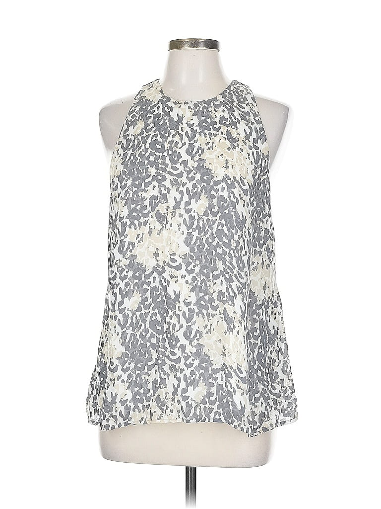 Click to view more detailed imagery on our partner's website Pre-owned Joie Sleeveless Silk Top Gray Halter Neckline Tops