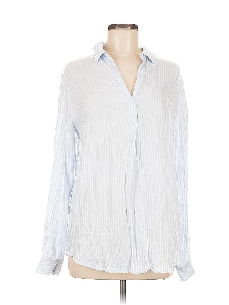 Pre-owned Banana Republic Factory Store Long Sleeve Blouse In White