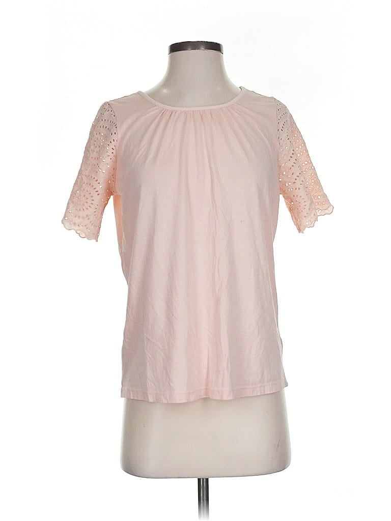 Pre-owned Banana Republic Factory Store Short Sleeve Top Pink Keyhole Neckline Tops