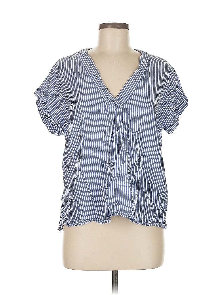 Pre-owned Gap Short Sleeve Blouse In Blue
