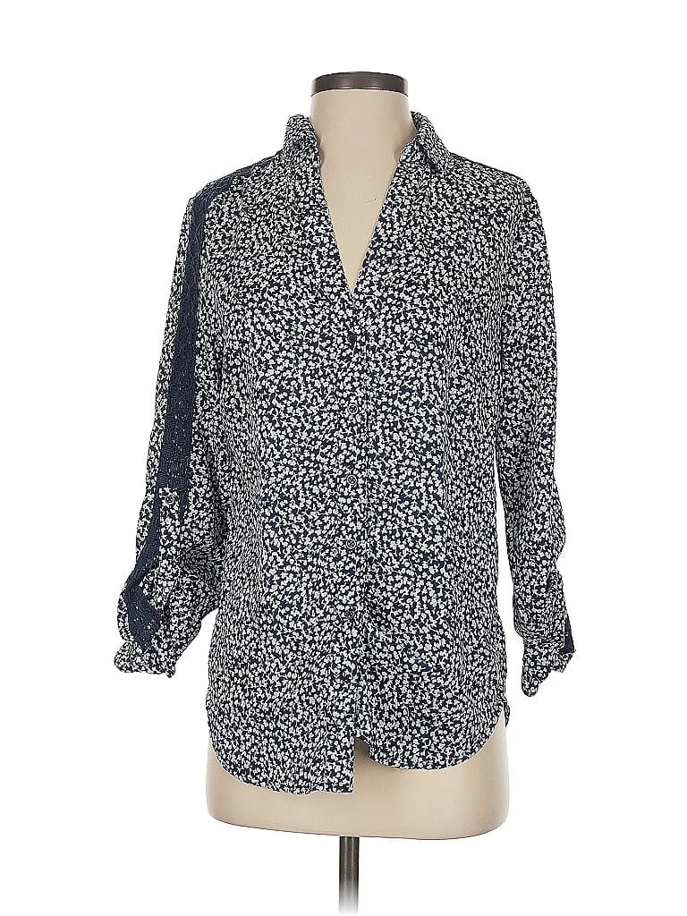 Pre-owned Ann Taylor 3/4 Sleeve Blouse In Blue