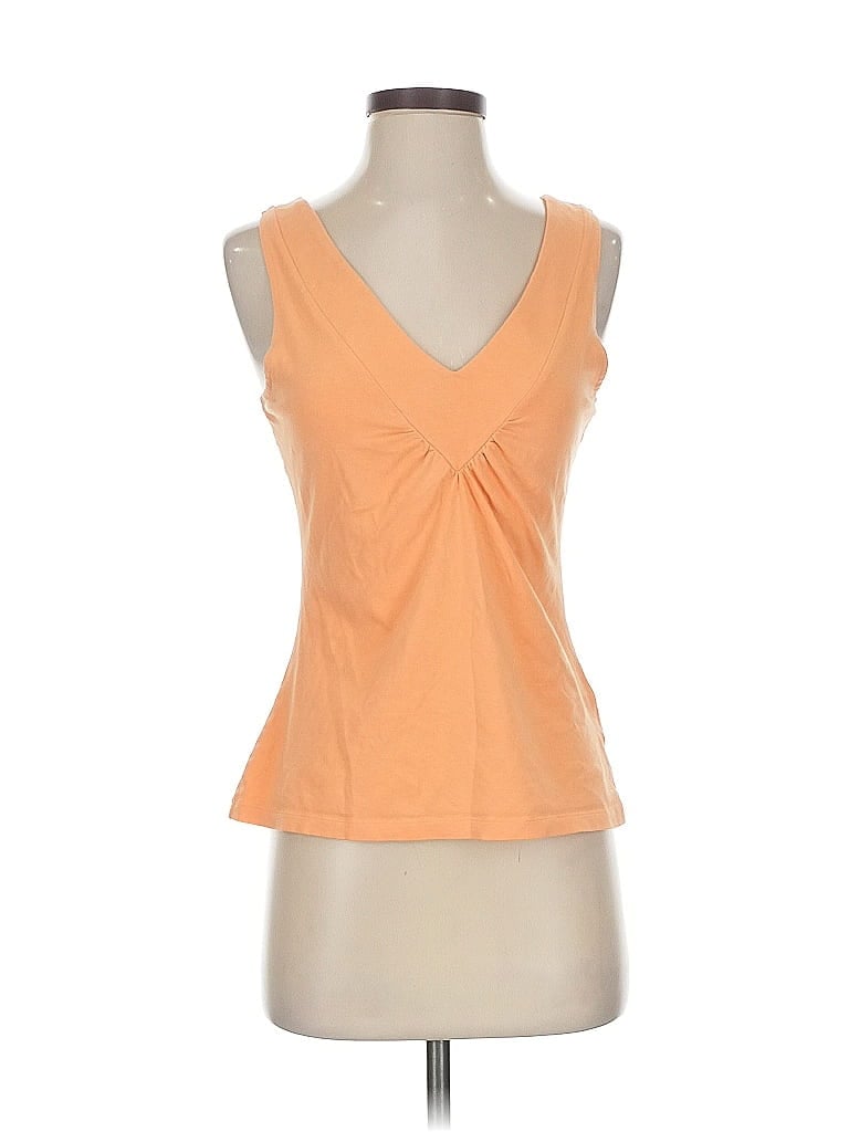 Pre-owned Assorted Brands Tank Top Orange Plunge Neckline Tops