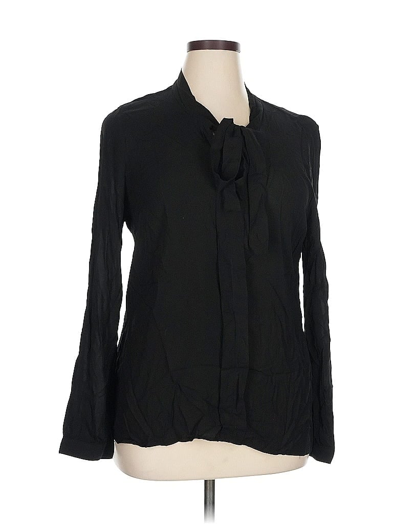 Splendid Long Sleeve Polo Shirt In Black