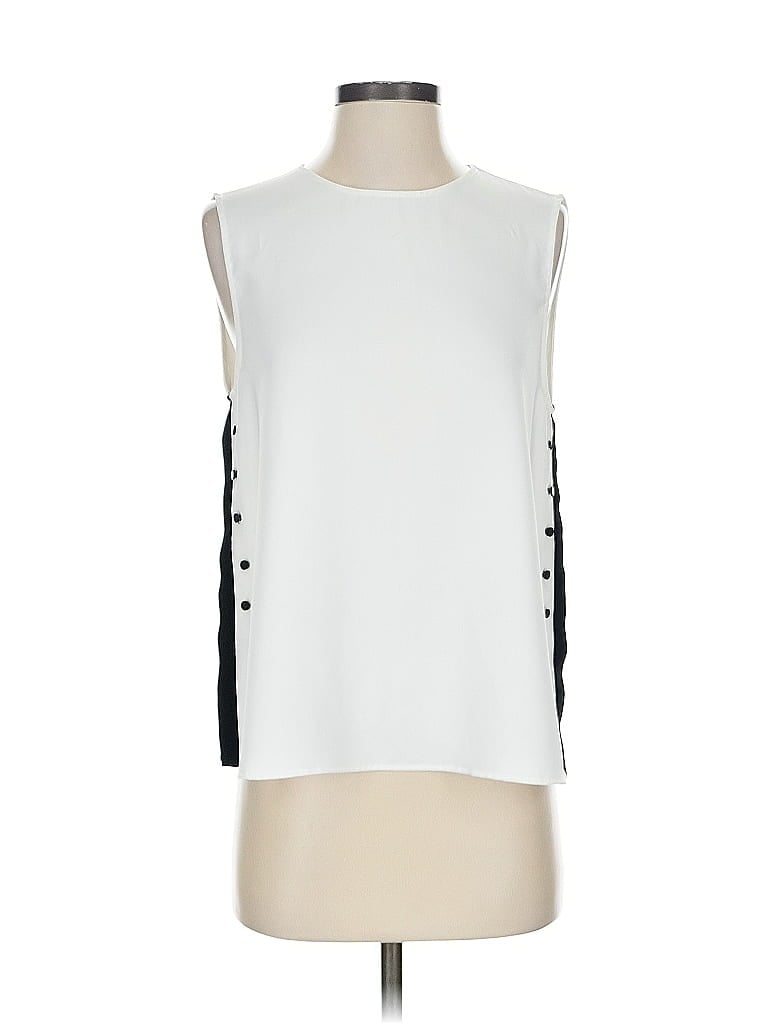 Pre-owned Zara Basic Sleeveless Top White Boatneck Tops