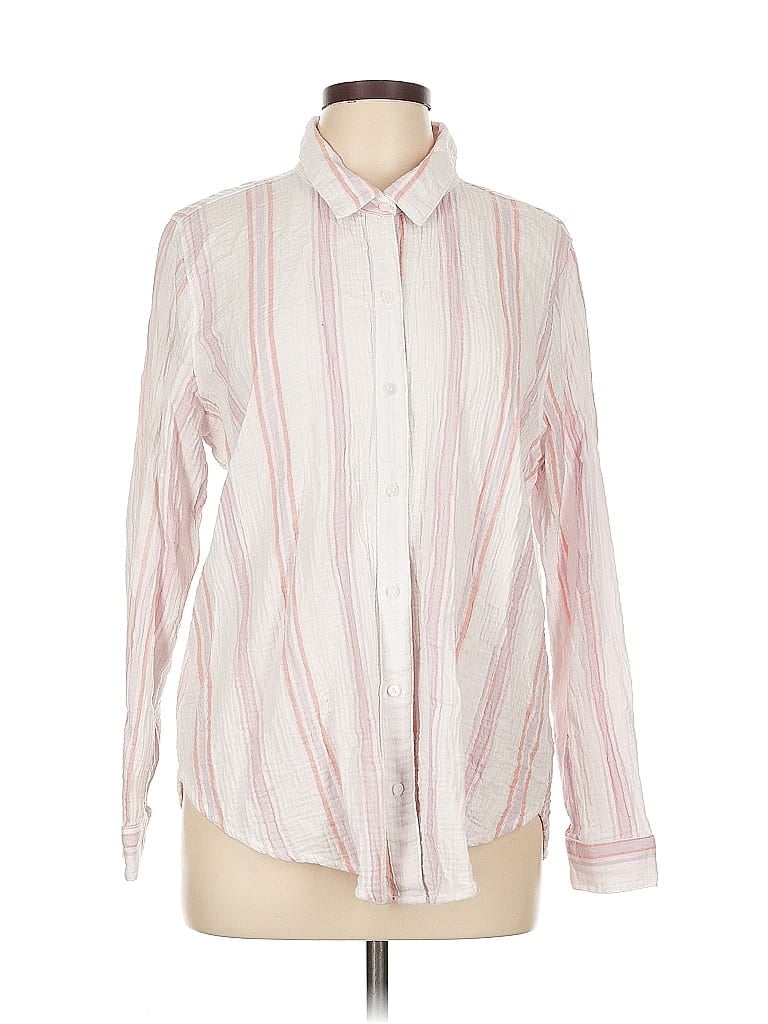 Pre-owned Lucky Brand Long Sleeve Button Down Shirt In Pink