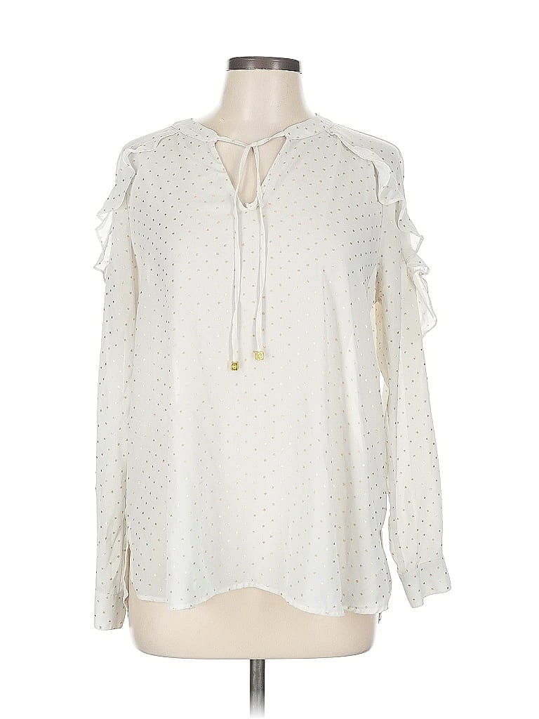 Pre-owned Michael Michael Kors Long Sleeve Blouse In White